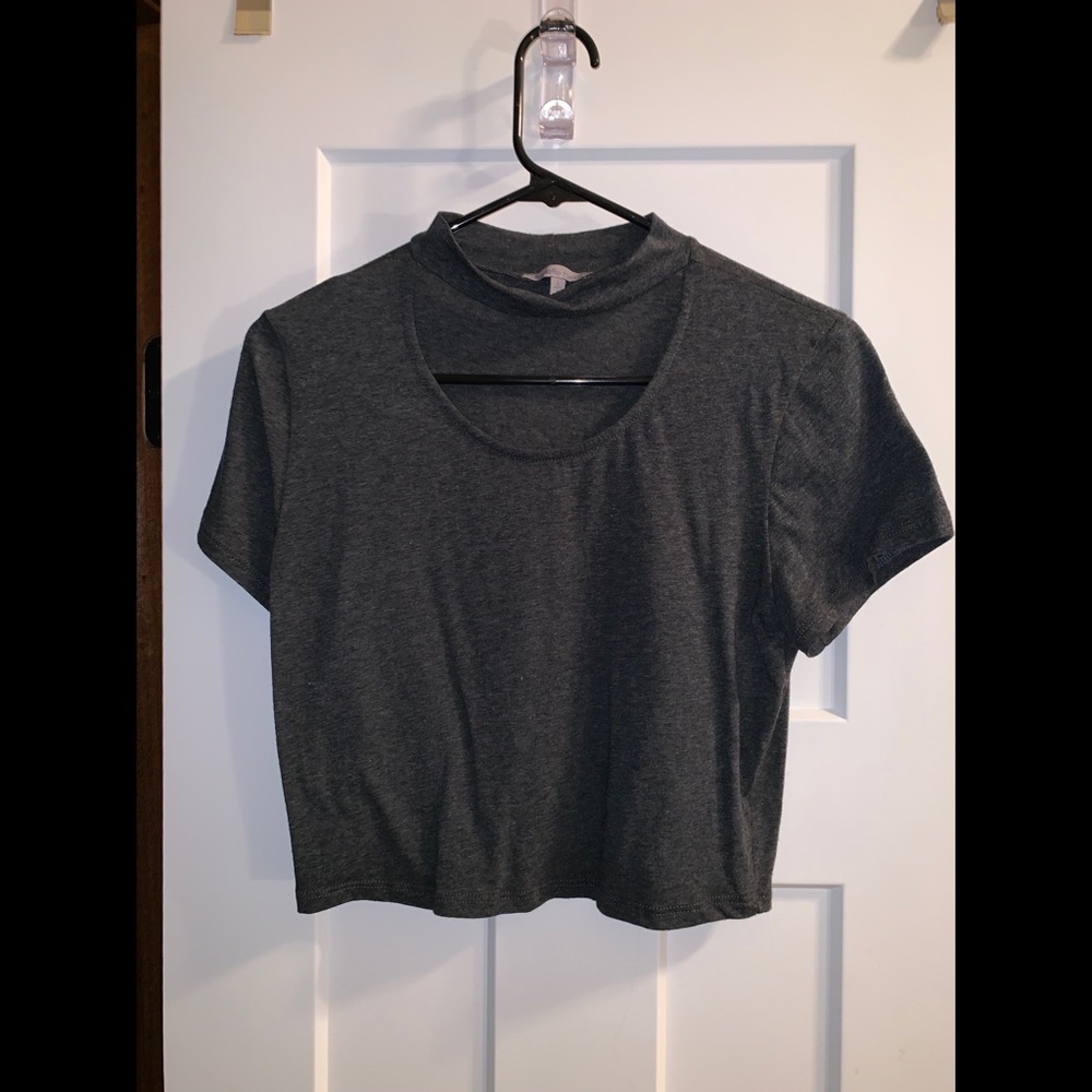 Gray crop top